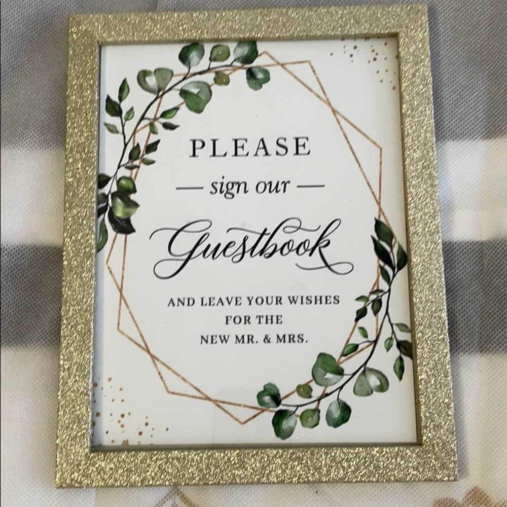 Sign our guestbook wedding sign 6x8